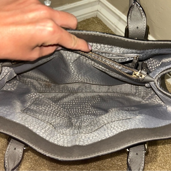 Kate Spade large grey leather tote - Picture 6 of 8